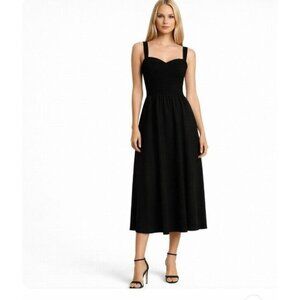 Reformation Smocked Midi Dress Minimal Femme Dark Romantic Brunch Staple